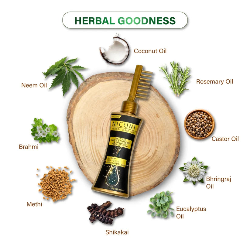 Niconi Herbal Hair Oil (Comb Applicator) 200ml