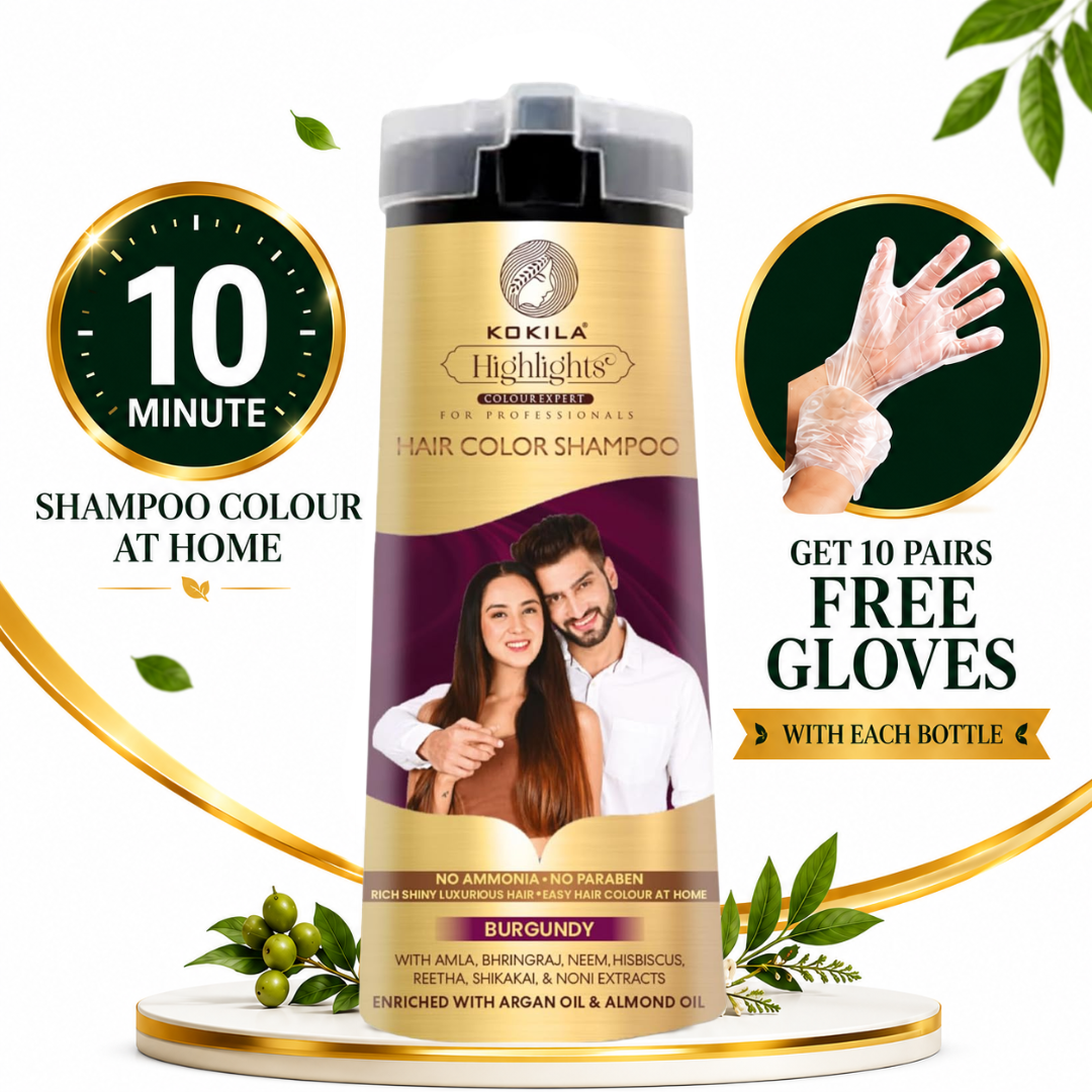 Kokila Hair Color Shampoo Burgundy 400Ml for Men and Women