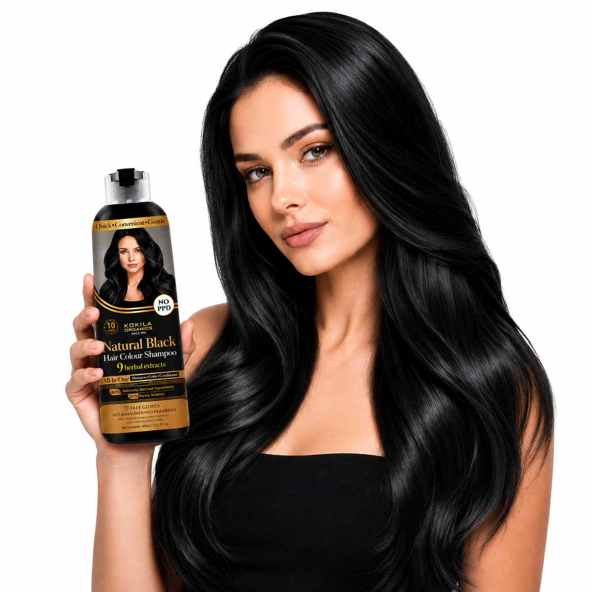 Kokila NO PPD Shampoo Hair Colour Natural Black Colours Hair For Women and Men