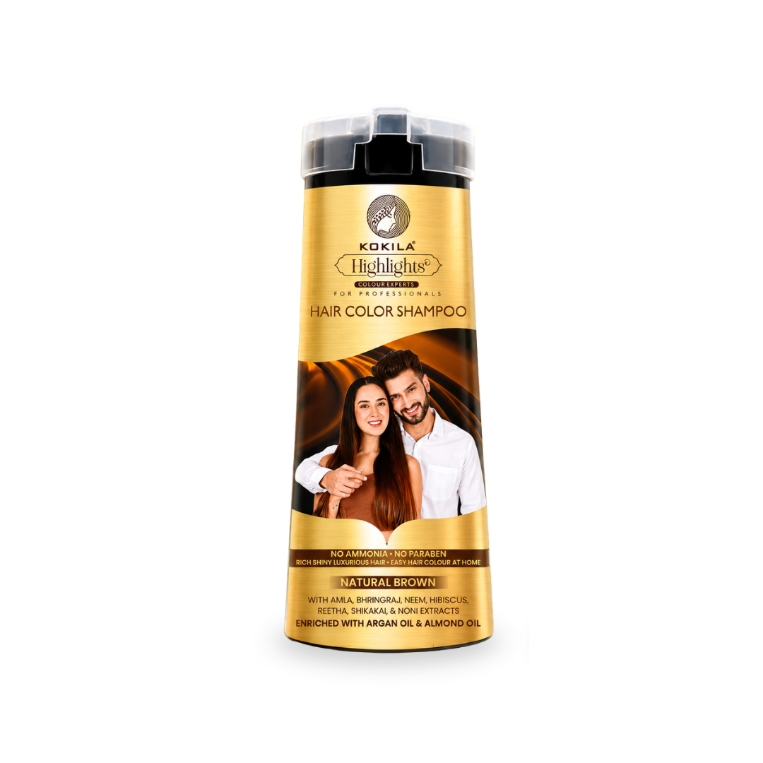 Natural Brown 200Ml Kokila Hair Color Shampoo for Men and Women