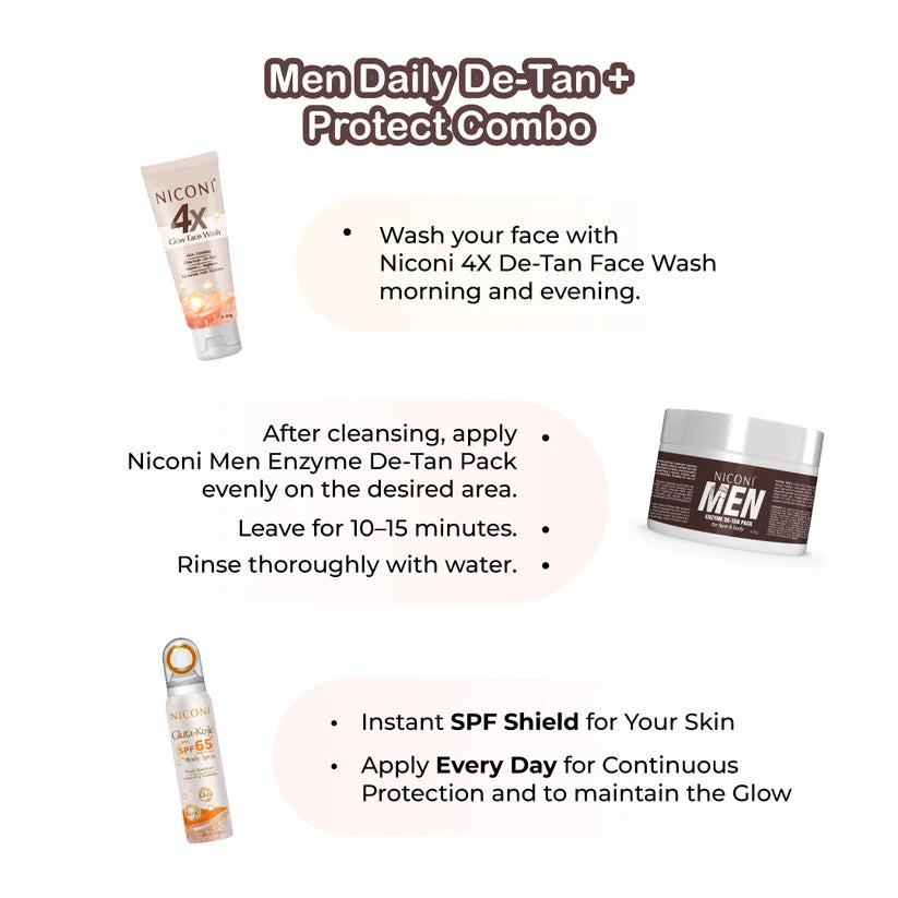 Men Daily Detan + Protect Combo